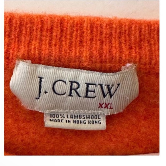Orange J. Crew lambswool sweater with a relaxed fit. - Picture 3 of 3